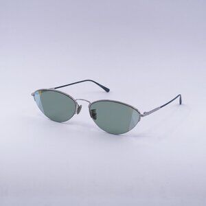 Bottega Veneta BV0245S 004 Sunglasses Silver Cat Eye Frame, Green Lenses